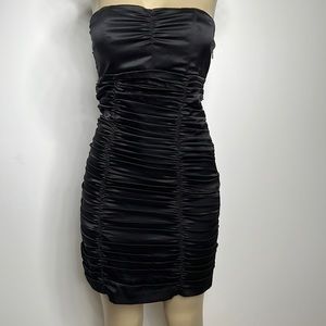 Express black satin rutched dress size 4
